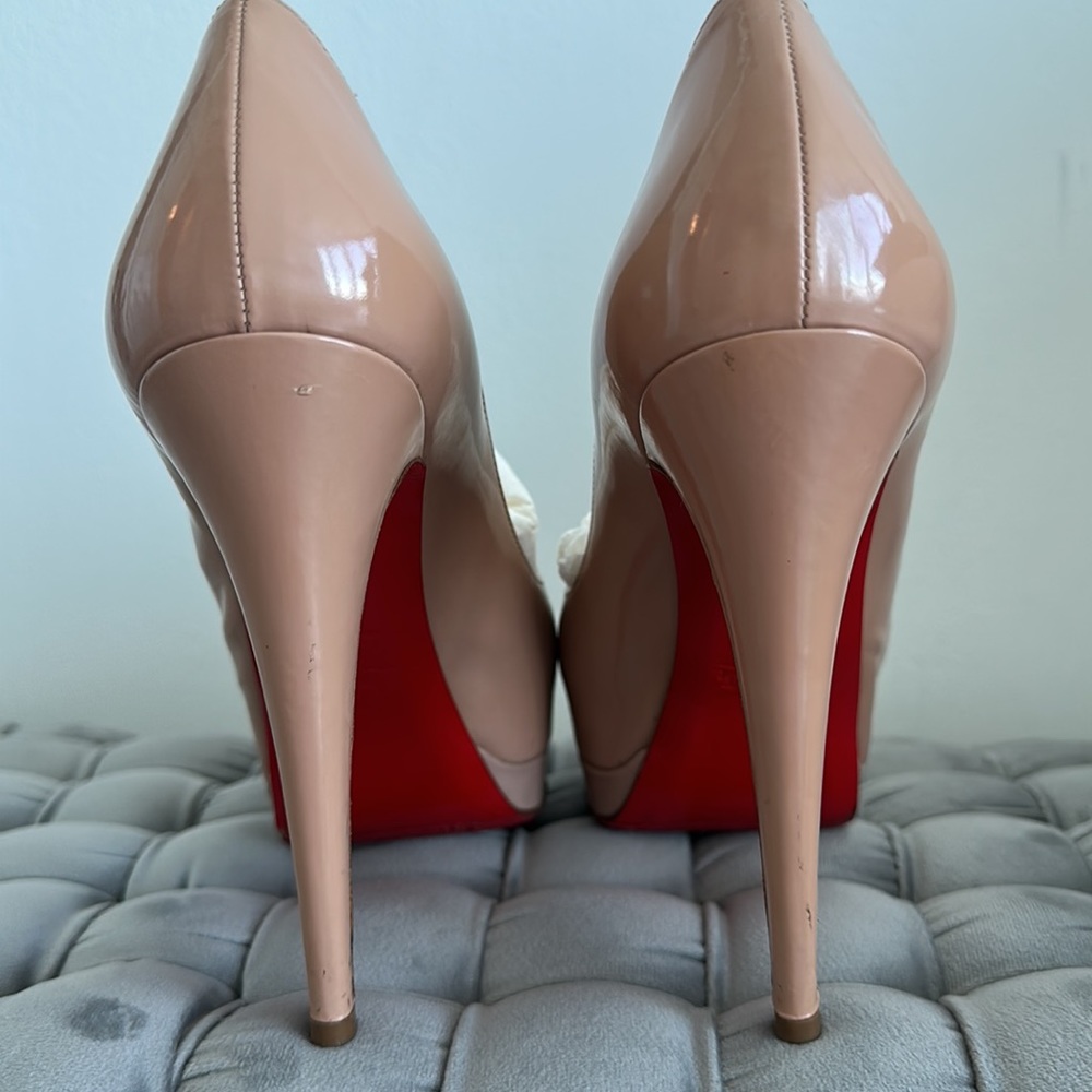 Christian Louboutin Lady Peep 150 Patent Calf Platform Heel